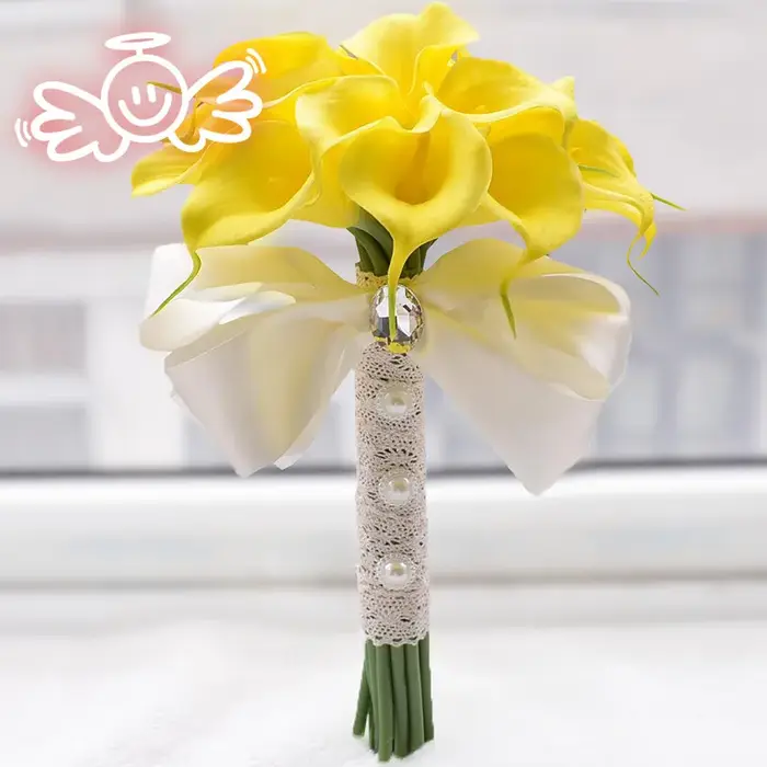 18 lys calla ronds pour bouquet de mariée