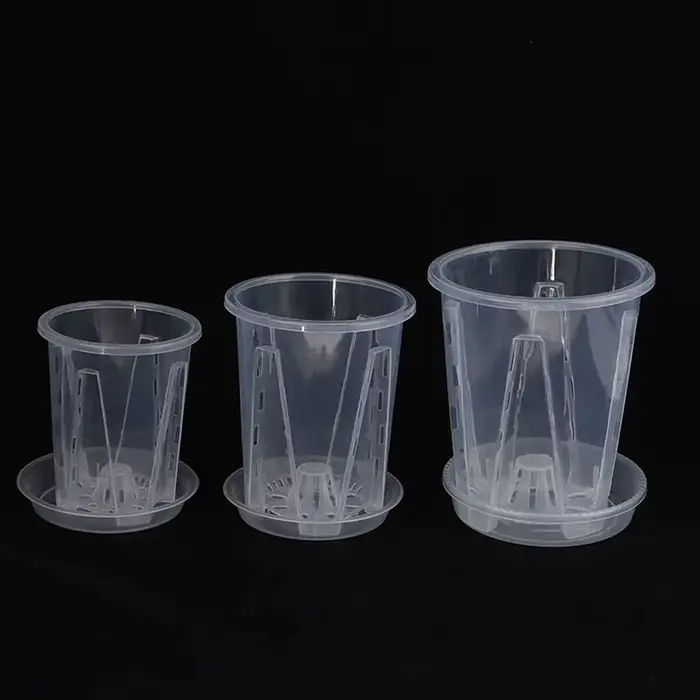 Pot de fleurs transparent respirant pour le contrôle des racines