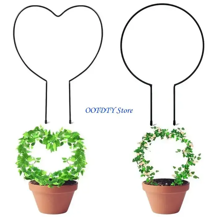 Support rond en fer métallique 367A pour plantes jardin en forme cœur