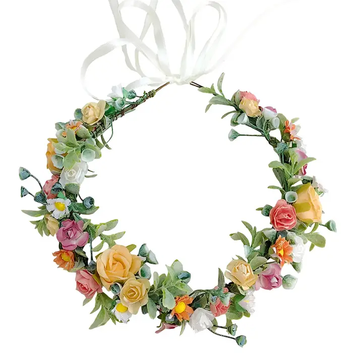 Couronne de fleurs féeriques pour femmes, guirlande de marguerites simulées faites à la main, access