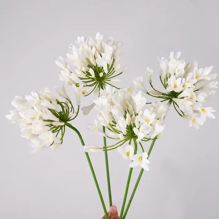 6 pièces de fleurs artificielles d'agapanthus en soie de haute qualité