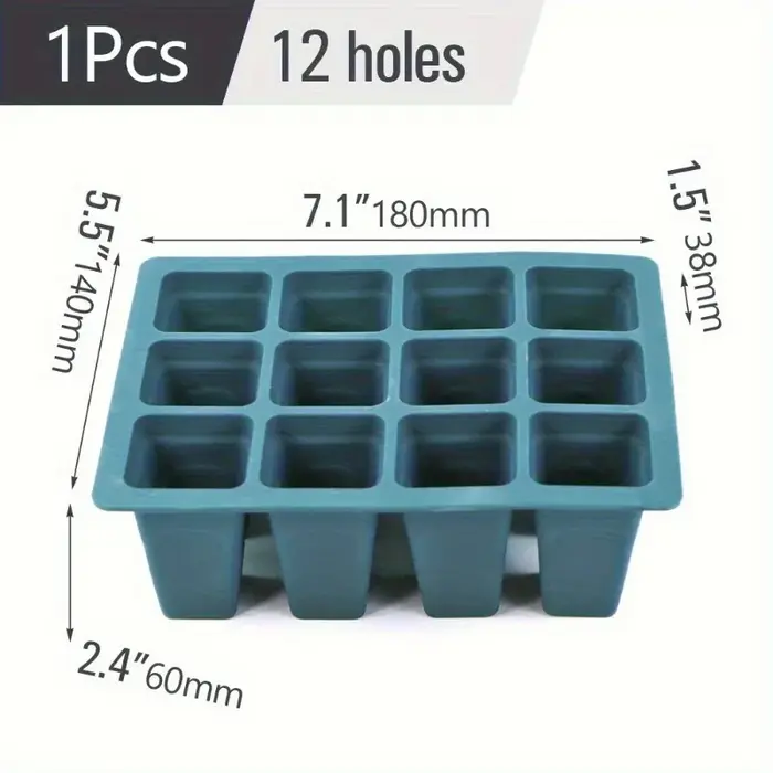 Plateau de Germination de graines carré en Silicone à 9 carreaux, avec trous de Drainage, récipient 