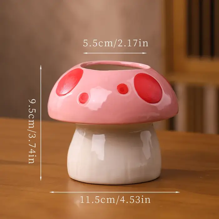 Vase hydroponique champignon rose créatif
