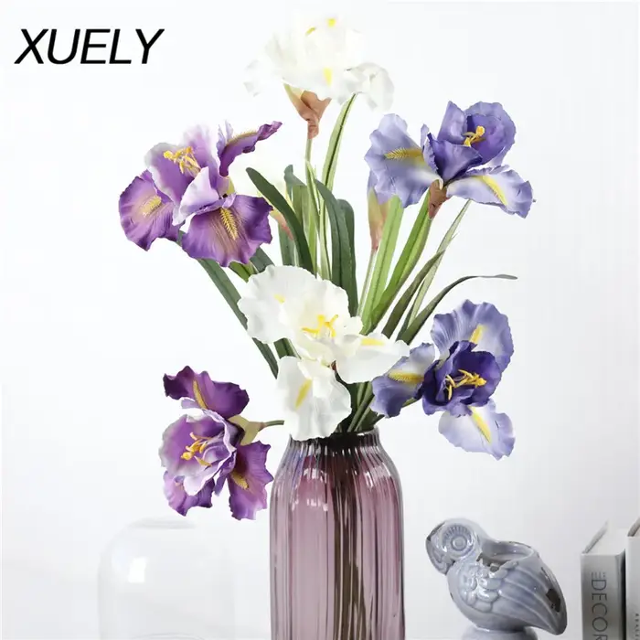 Fleurs d'iris artificielles en soie