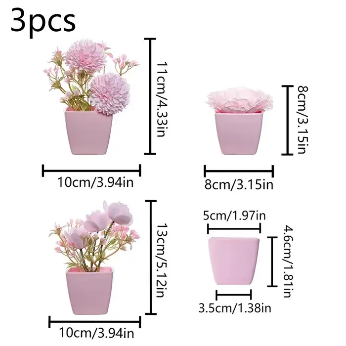 Plante en pot de roses à fleurs simulées