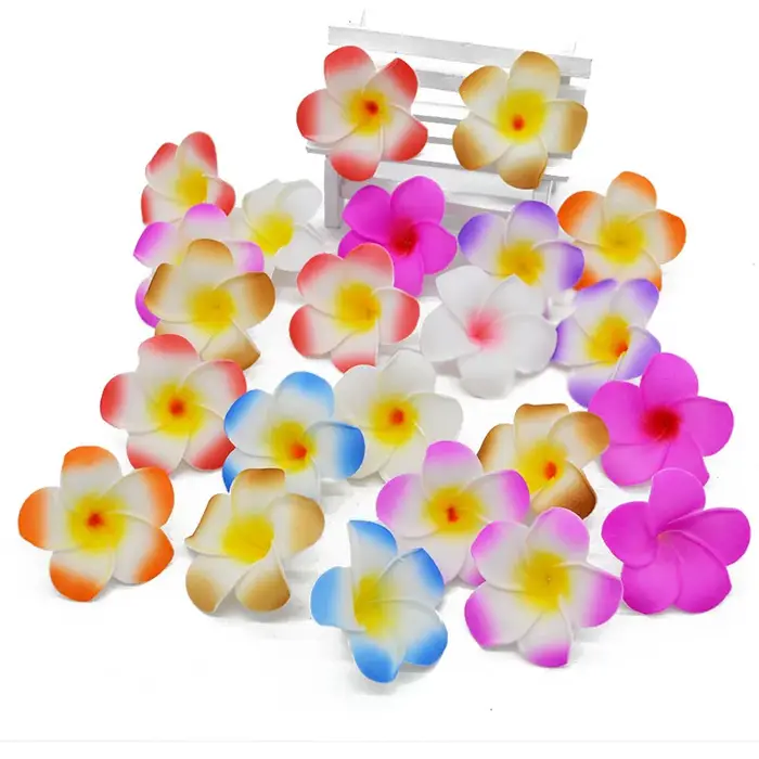 Têtes de fleurs artificielles en mousse de frangipanier