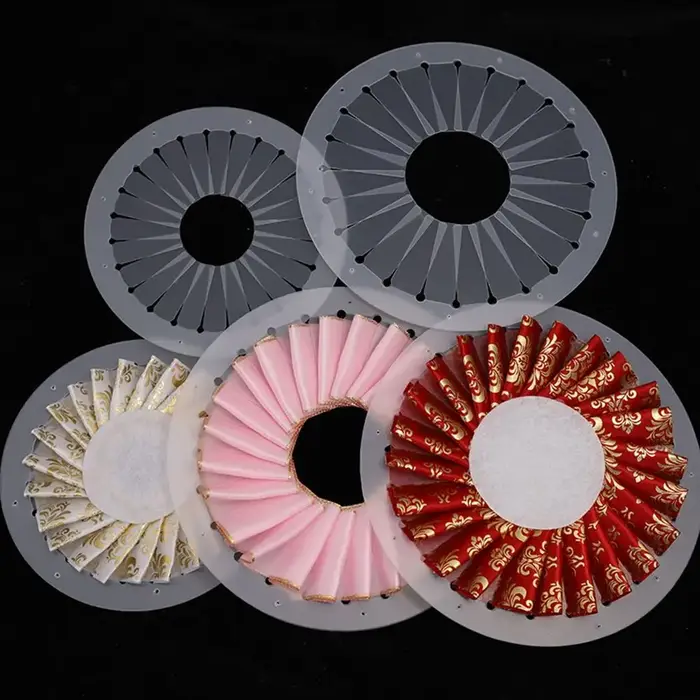 Outil de fabrication de fleurs en ruban DIY de 9 cm, 12 cm, 15 cm, pour la création de fleurs en tissu transparent, figurines de table, artisanat