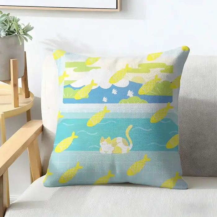 Housse de coussin à motif de fleurs sauvages et plantes rurales de printemps