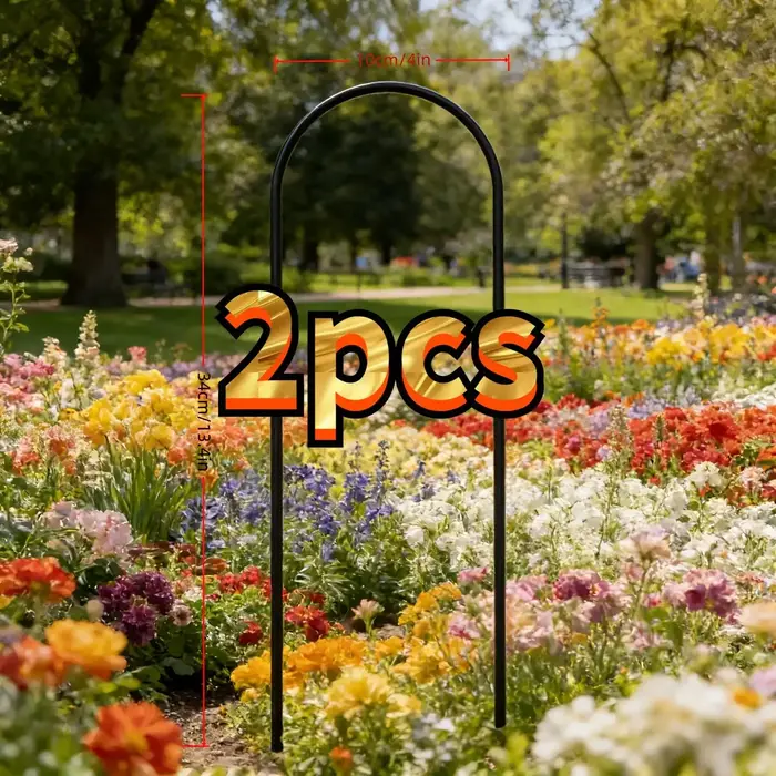 Lot de 2 treillis en métal en forme de U pour plantes grimpantes, antirouille et durables, design en