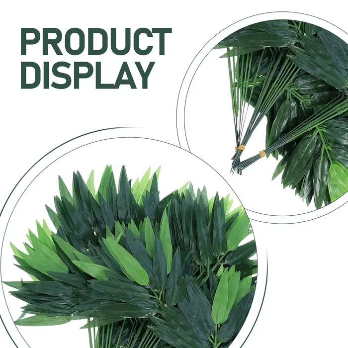 100 pièces plantes vertes feuilles de bambou branche décorative artificielle cadre de porte décoration fils exposés pour l'artisanat