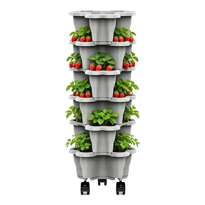 Tour à plantes à 6 niveaux avec roulettes