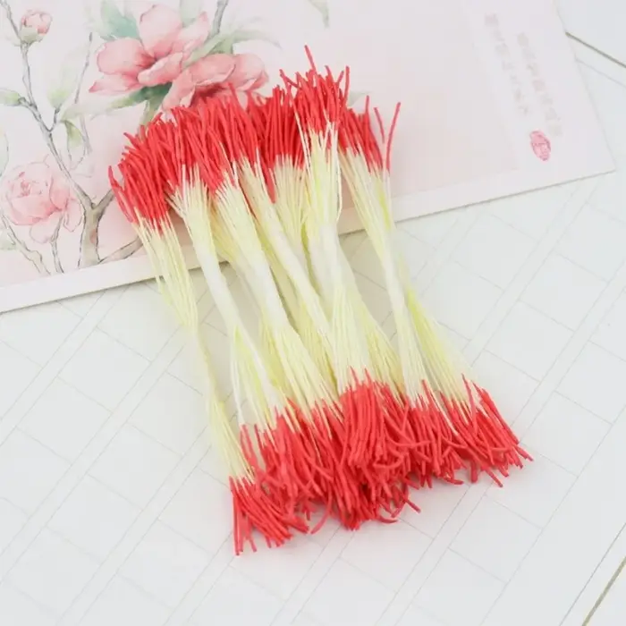20 Pièces de Pistils Artificiels Goutte d'Eau 1mm, Stamine de Fleur en Plastique pour Simulation, Noyau de Fleur Artisanale 8CM, Accessoires pour Fleurs Artificielles