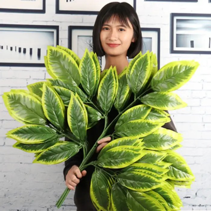 Feuilles de mangue en plastique pour centre commercial