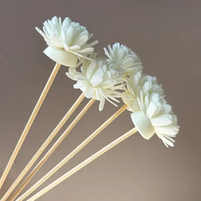 5/20/50pcs bâton de diffusion d'arôme et combinaison de fleurs en mousse blanche