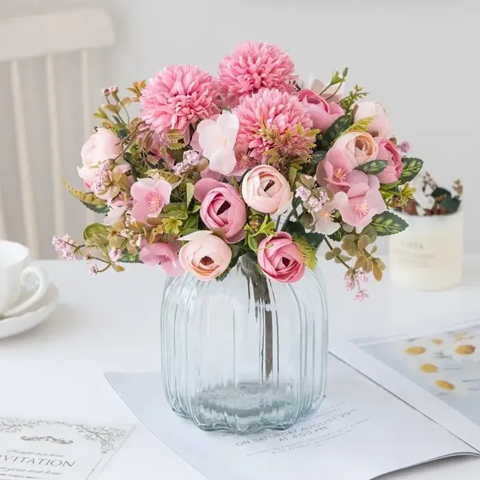 Fleurs artificielles économiques : Boutons de roses thé, Hortensias en soie pour DIY, boîtes à bonbons, vases, décoration intérieure, guirlandes de la Saint-Valentin, bouquets de mariage