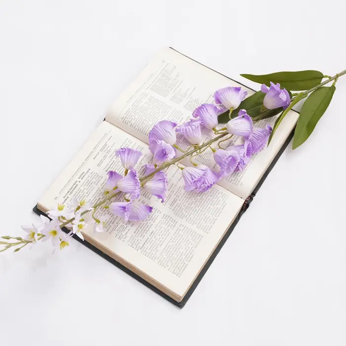 Fleur artificielle Angela A9991 en forme de campanule violette