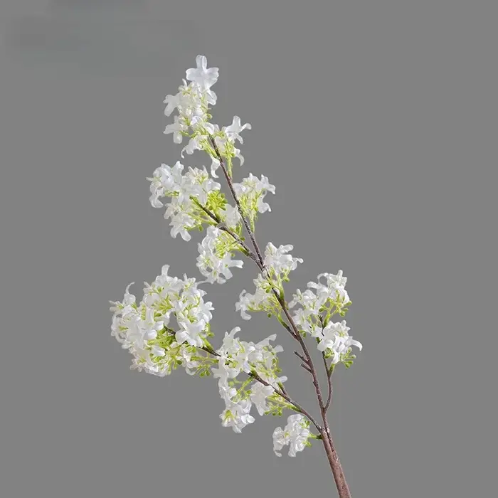 Simulation de Branches lilas, fausses fleurs en soie, décor de mariage, plante verte Murraya Panicul