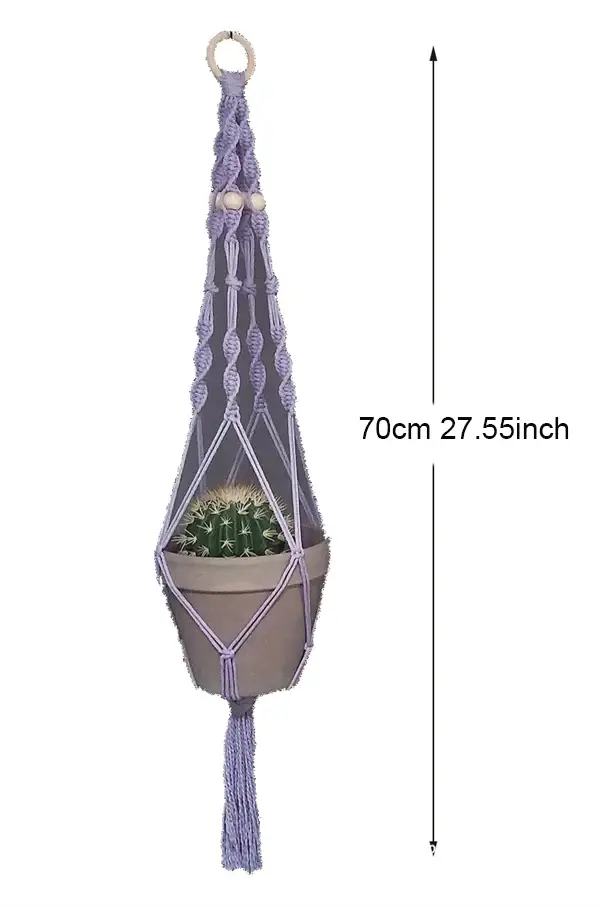 Porte-plante en macramé Boho coloré, tissé à la main, 100% coton, pour Pot de fleur, panier suspendu