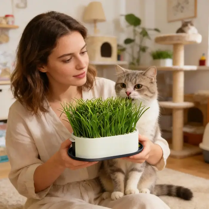 Boîte de culture d'herbe à chat