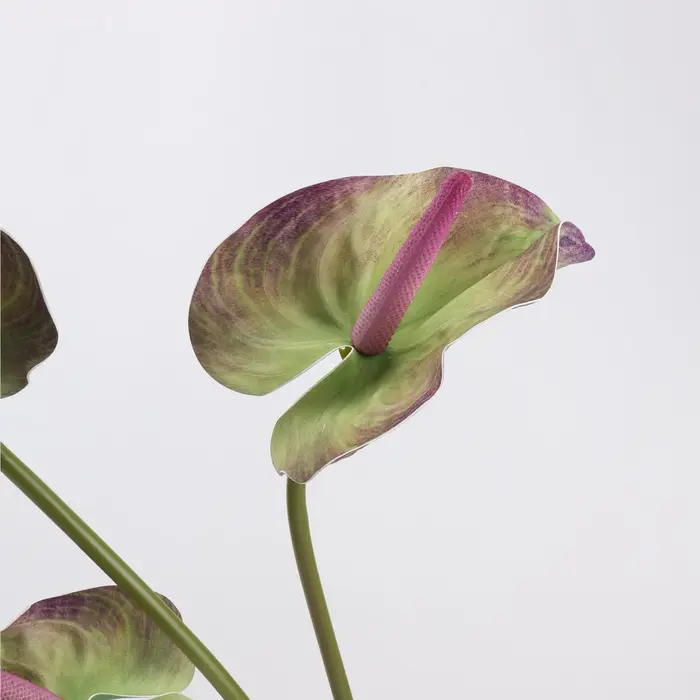 Grande fleur artificielle d'anthurium, grande feuille, faux lys flamant rose, plante tropicale en EVA, décoration de mariage, arrangement floral DIY