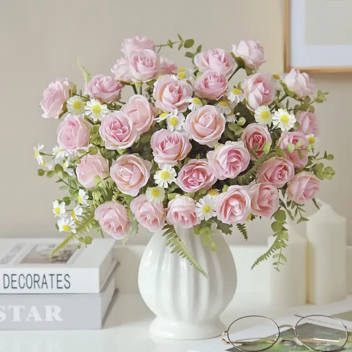 Roses artificielles en soie pour mariage