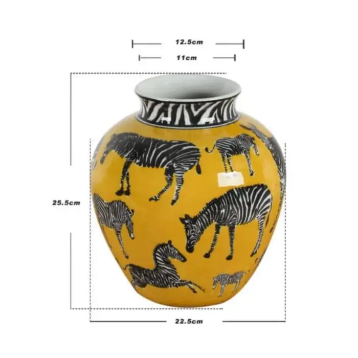 Vase en céramique motif zèbre