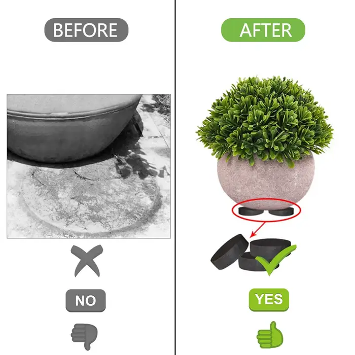 Rehausseurs de pieds en caoutchouc naturel pour pots de fleurs