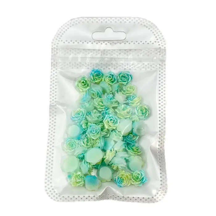 50 pièces de fleurs artificielles souples bleues et jaunes