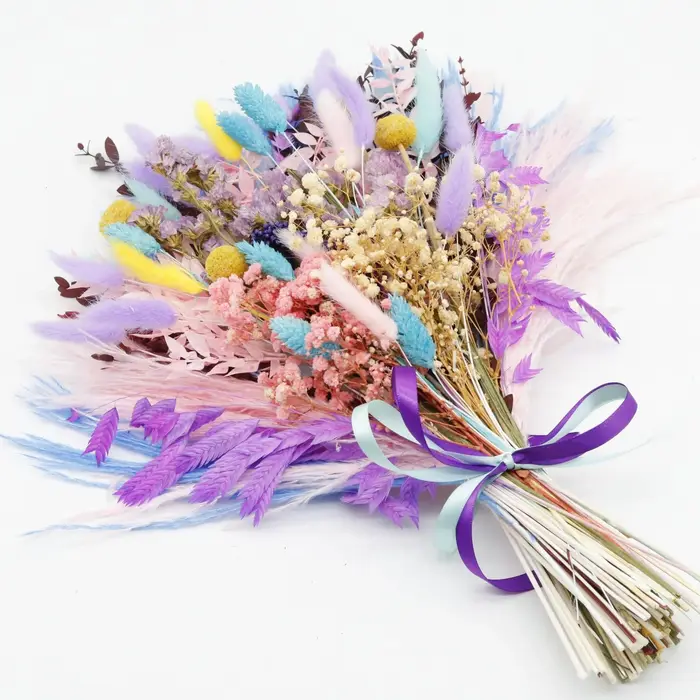Bouquet de fleurs séchées de pampa colorées à faire soi-même pour mariages, décoration intérieure, p