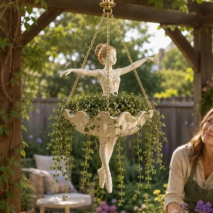 Jardinière suspendue en résine Danseuse de ballet