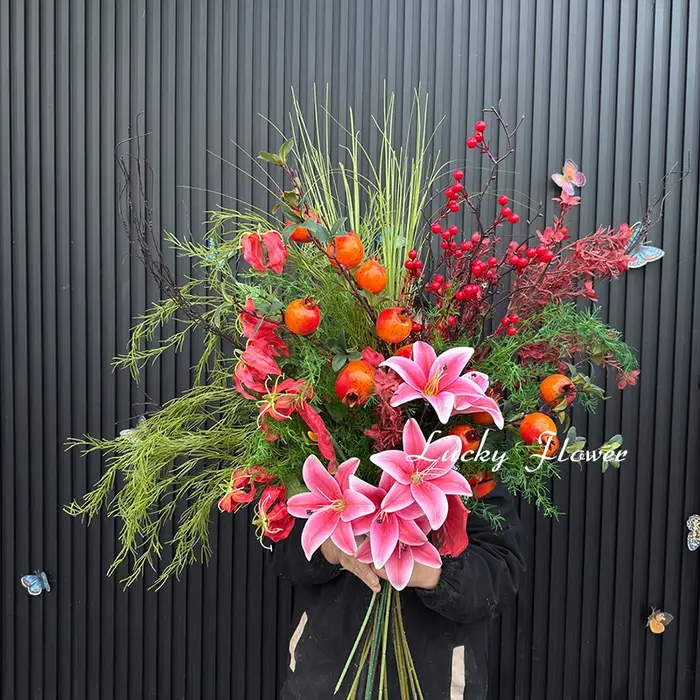 Grandes fleurs artificielles couleur rose