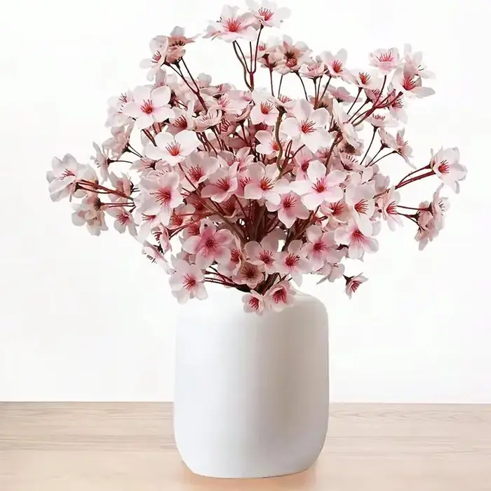 Fleurs artificielles Soie Peach Blossom Arrangement Accueil Salle De Mariage Table Partie OutdoorYar