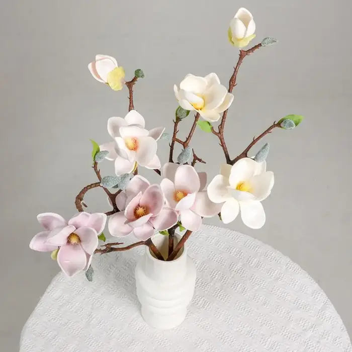 Simulation de haute qualité grande Magnolia artificielle de luxe fleur