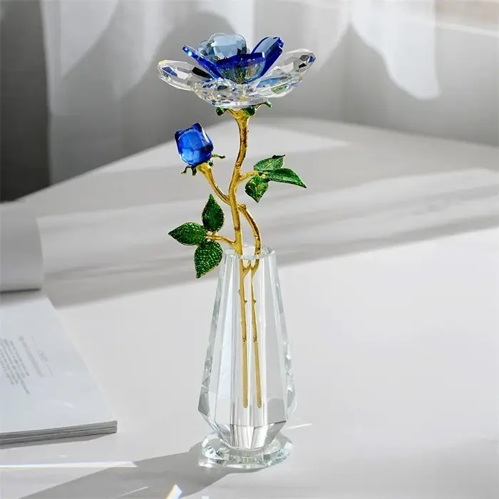 Cadeaux de fleurs de pivoine en cristal pour femmes
