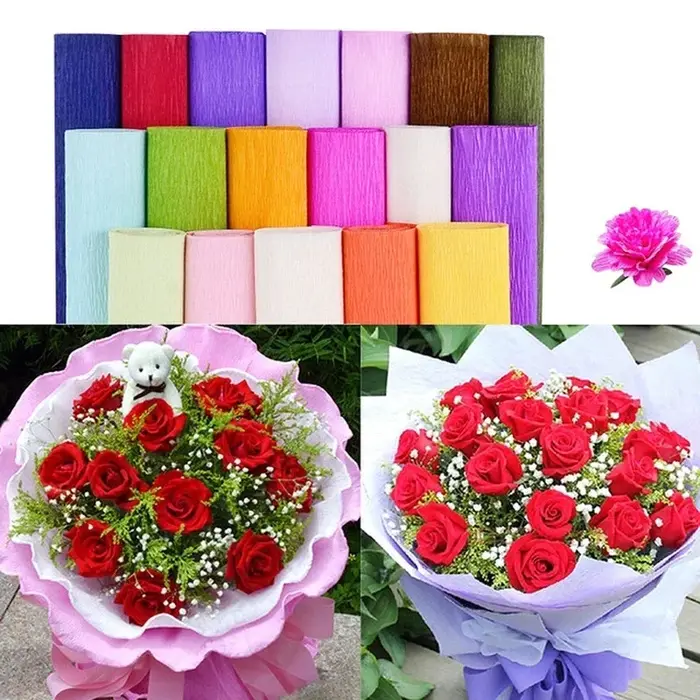 Papier crépon coloré fait à la main