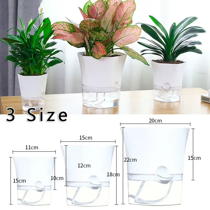 Pot de fleurs Transparent à arrosage automatique, Pot de fleurs Hexagonal paresseux, jardinières en 