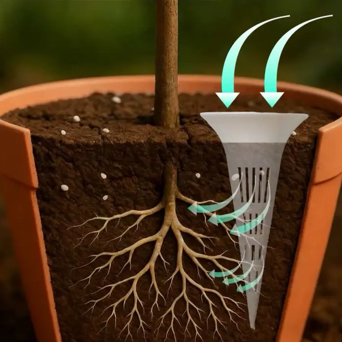 Dispositif d'arrosage respirant pour plantes coniques, 6 pièces, fond de bonsaï de jardin, plante de
