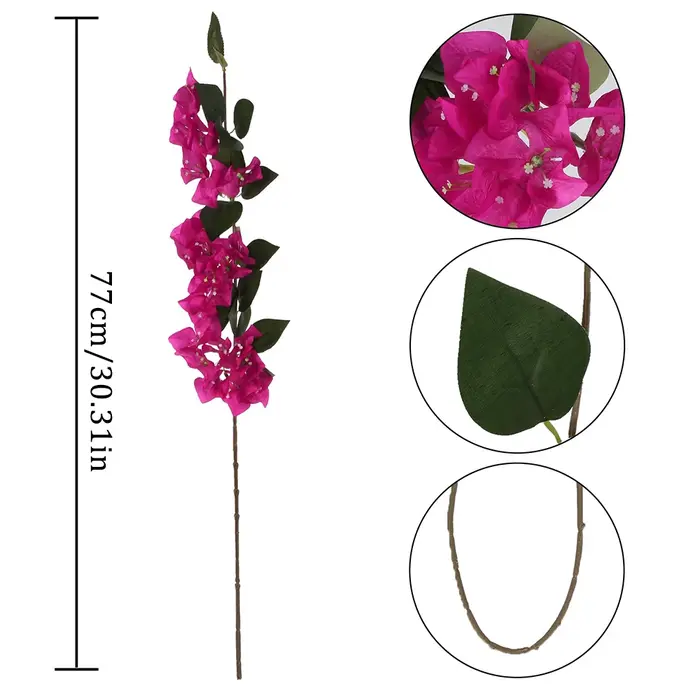 Fleur artificielle Bougainvillea vignes Branches fausses plantes longue tige