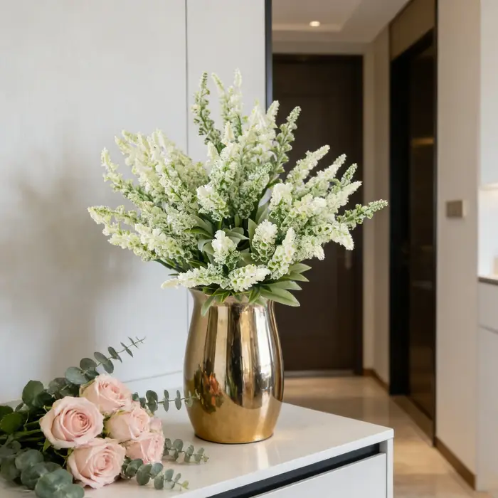 Fleur artificielle en mousse Lavande Rose pour extérieur