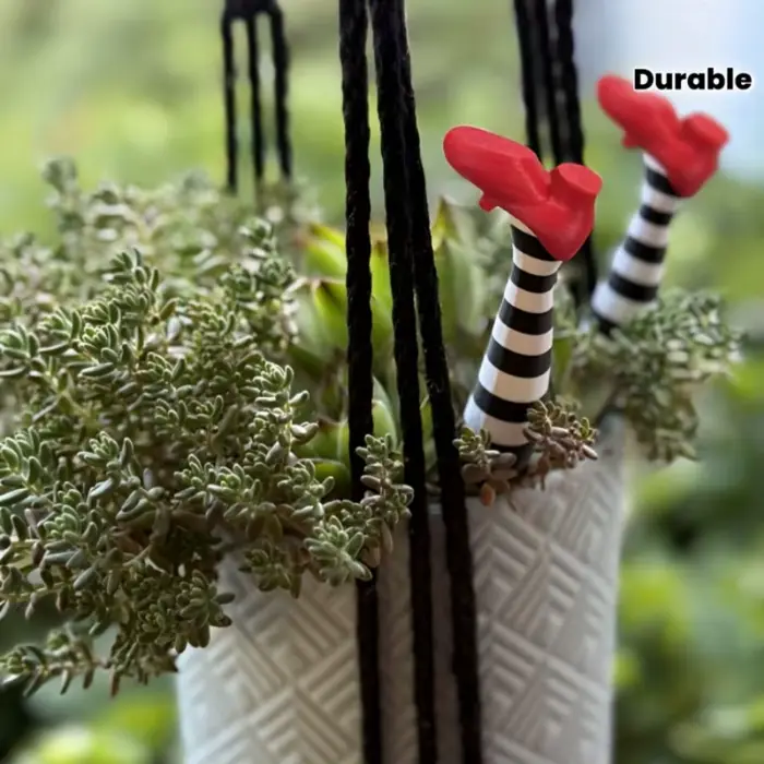 Décoration de pot de fleurs en forme de jambe de sorcière