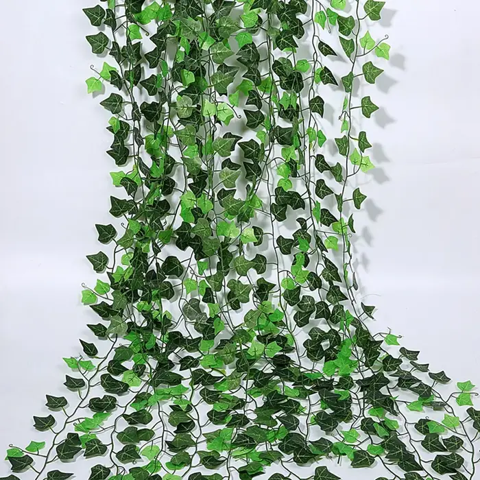 210cm Fleurs Artificielles Faux Plantes Lierre Vignes Soie Feuilles Vertes Liane Pour La Maison Chambre Décor Jardin