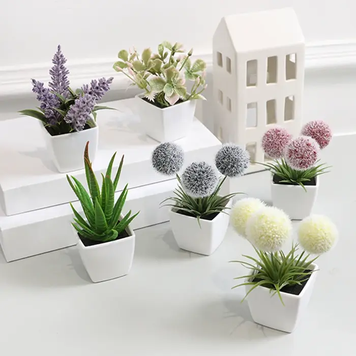 1 ensemble (6 pièces) Mini plante artificielle bonsaï