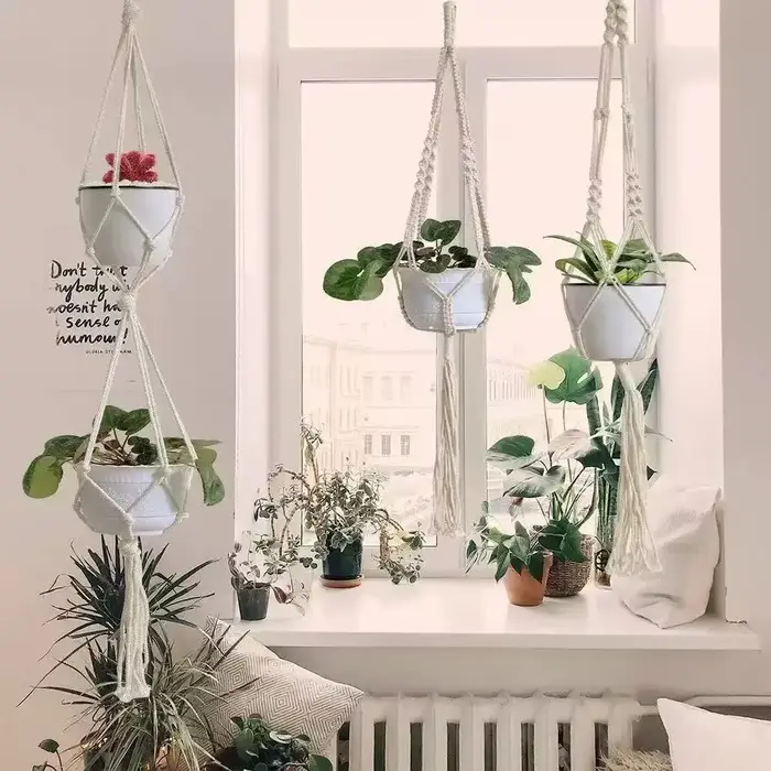 Paniers suspendus pour plantes de style bohème