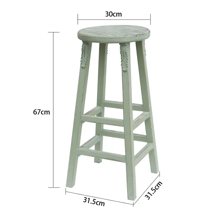 Support pour plantes rétro rustique, vieux tabouret à fleurs en bois massif avec pieds hauts, étagèr