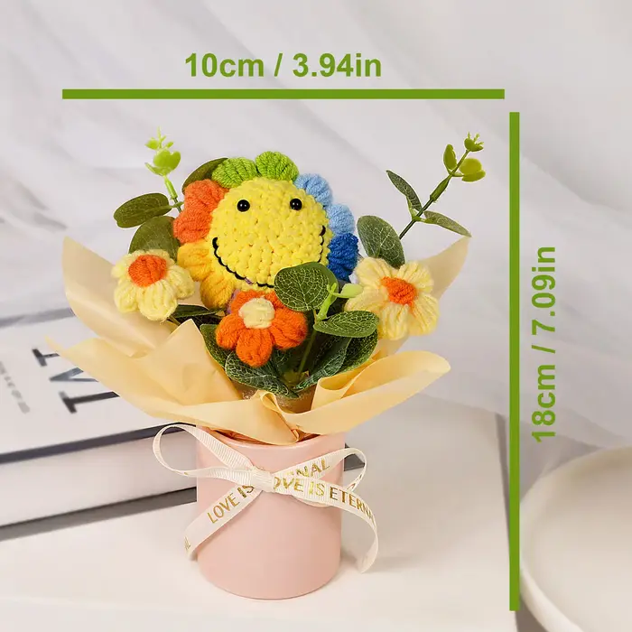 Bouquet de tournesol au Crochet fait à la main