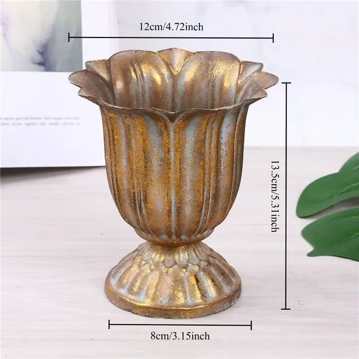 Vase en métal européen Vintage, décor Floral, Art en fer, accessoire de photographie pour la maison,