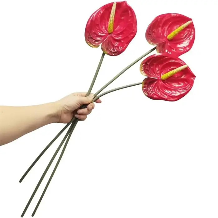 Bouquets de fleurs d'anthurium artificielles en PU