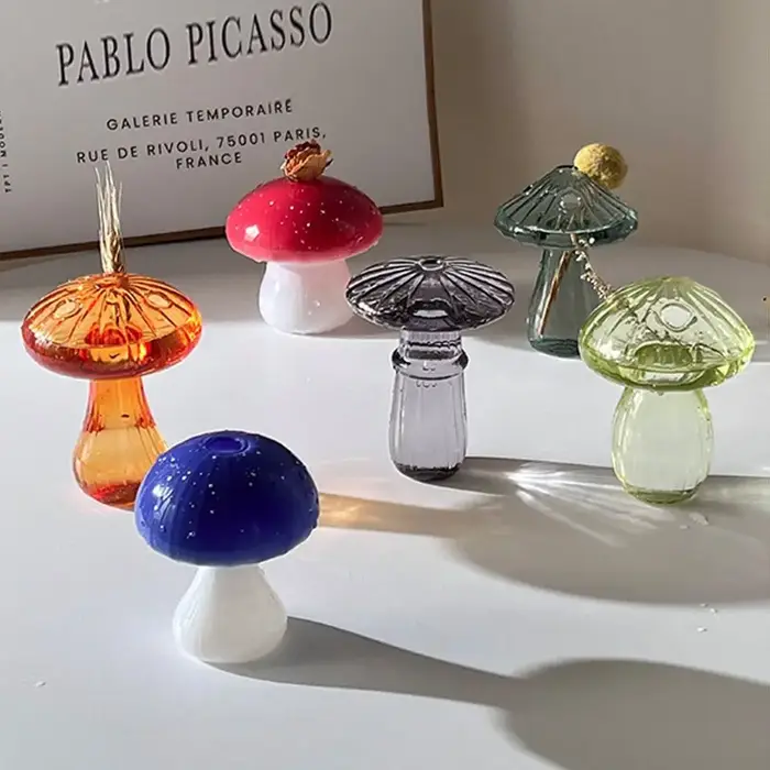 Mini Vase à fleurs en verre Vintage en forme de champignon