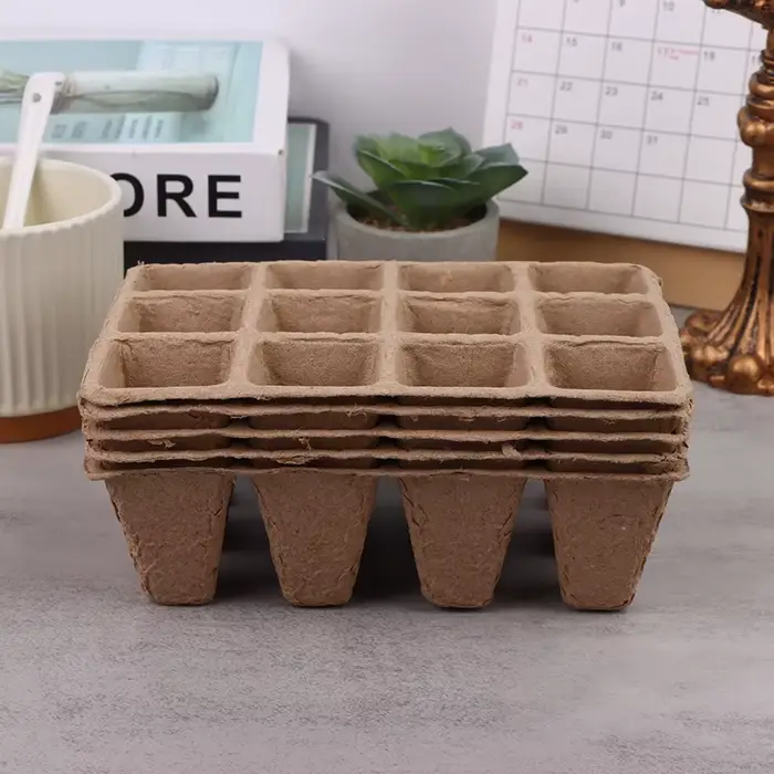 Plateau de pépinière à 12 trous, 5 pièces, pulpe biodégradable, plateau de semis de jardinage, jardi