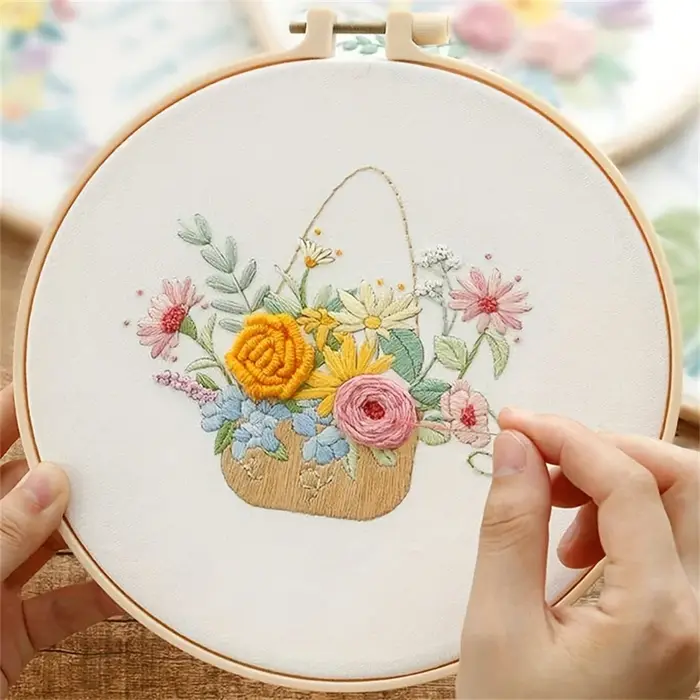 Kit de démarrage de fleurs, croix pour débutant, plante, couture, peinture artisanale, décoration de maison, ensemble de broderie, cadeaux faits à la main
